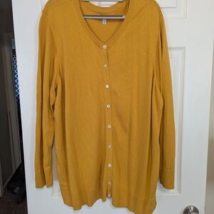 Women's Mustard Cardigan Sweater